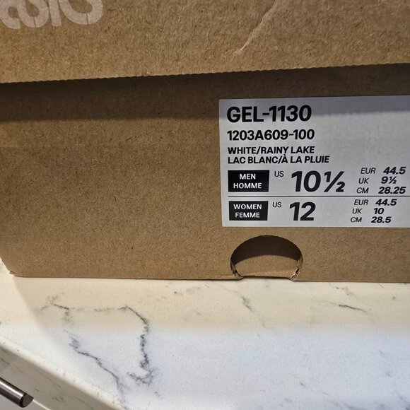 ASICS Gel-1130 White - White / Rainy Lake - 1203A609-100 Mens Size 10.5 NEW - Picture 10 of 10